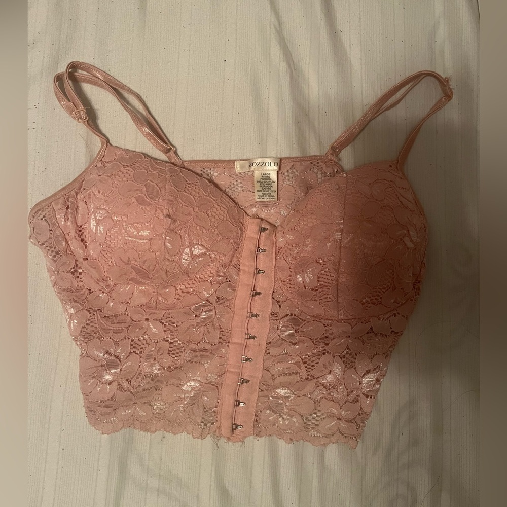 pink lace camisole